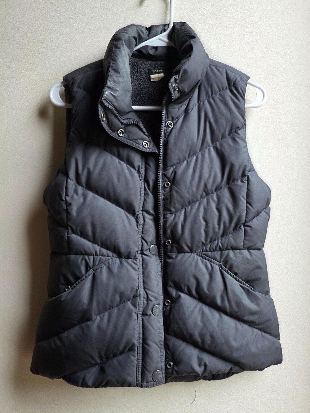 J. Crew Black Puffer Jacket Vest Size XS